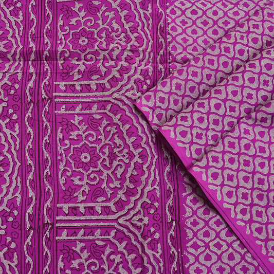 Indian Purple Vintage Dupatta Long Stole hand block painted pure Cotton Scarves Scarf Veil Wrap Boho Soft Floral Design