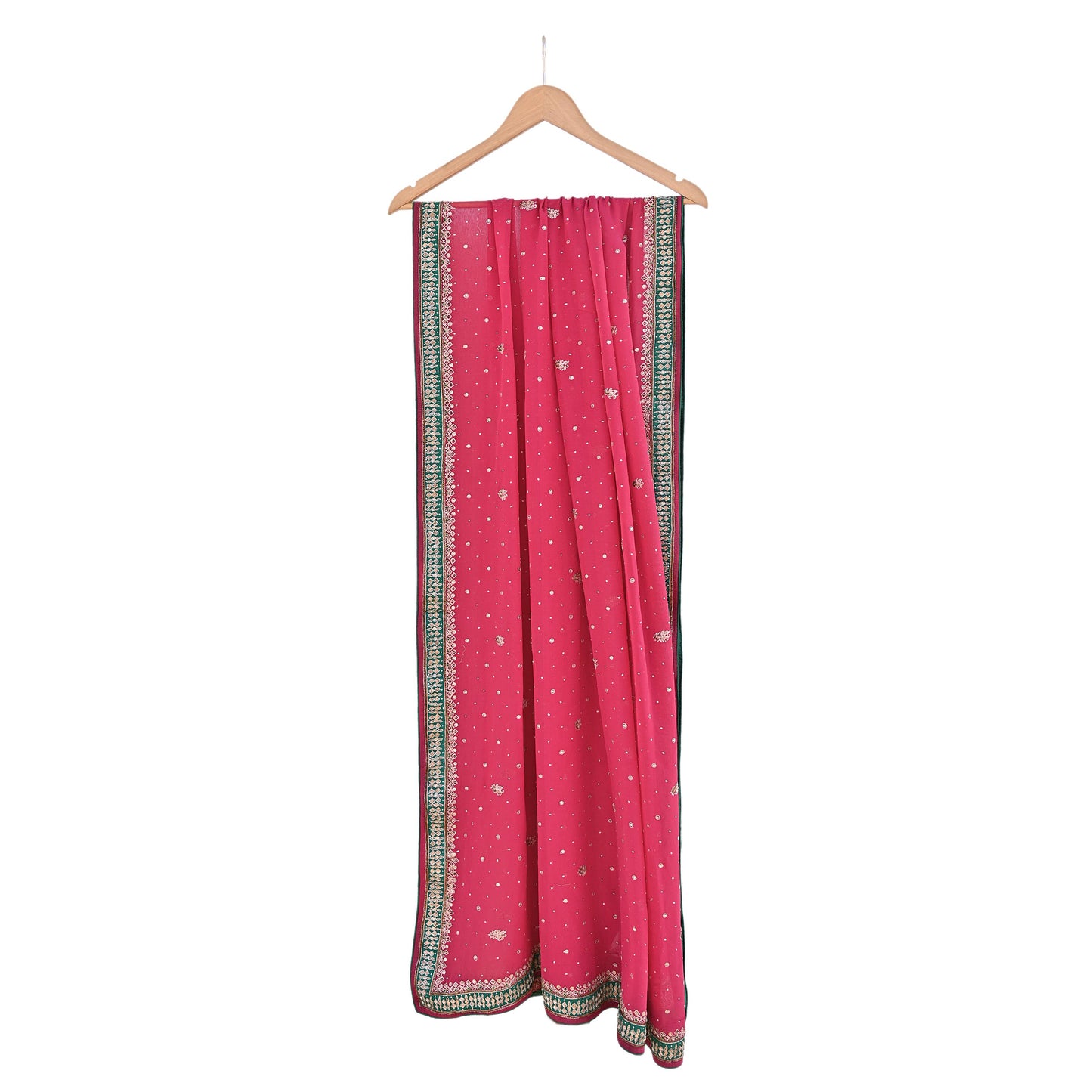 Indian Vintage Heavy Pink Dupatta Pure Georgette Silk Long Stole Hand Embroidered Designer By Ritu Kumar Scarves Scarf Zari Zardozi
