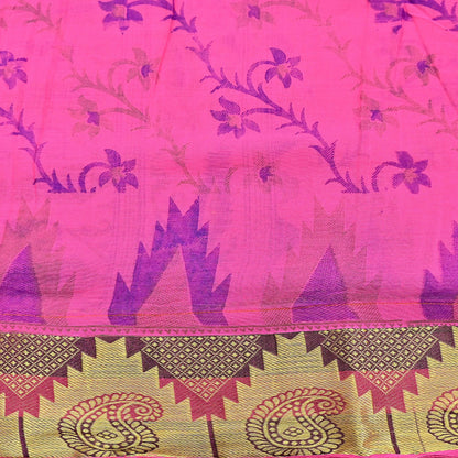 Indian Vintage Sari Pink Printed Pure Cotton Sarees Craft Fabric 5Yd Soft Sewing Sarong Wrap Boho Floral Quilting Dress making