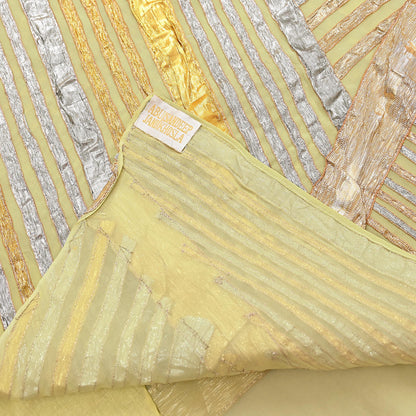 Indian Pre-owned Heavy Sari Sage Green Pure Georgette Silk Hand Embroidered gota patti Sarees Designer Abu Jani 6Yd Sewing Ethnic Sarees