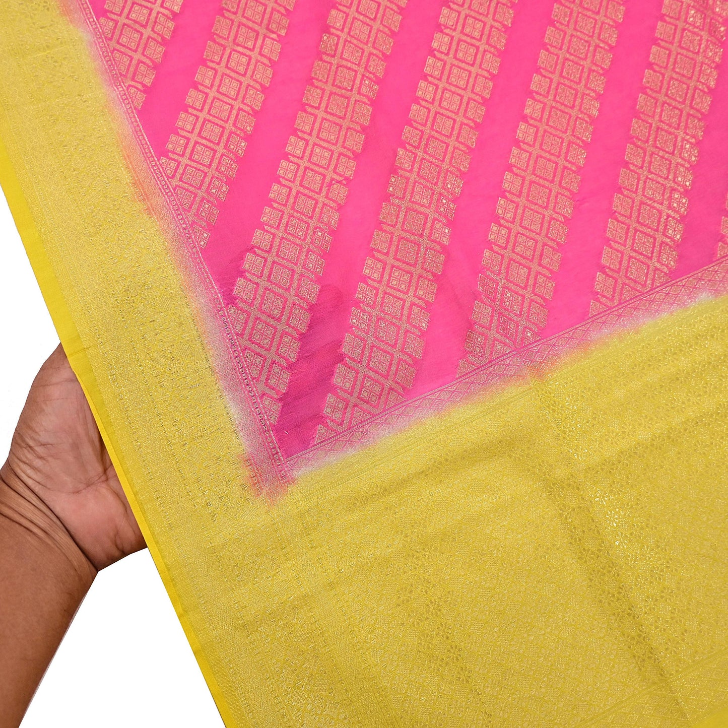 Indian Vintage Pink Chanderi Brocade Dupatta Floral Zari Woven Scarf veil fringes work
