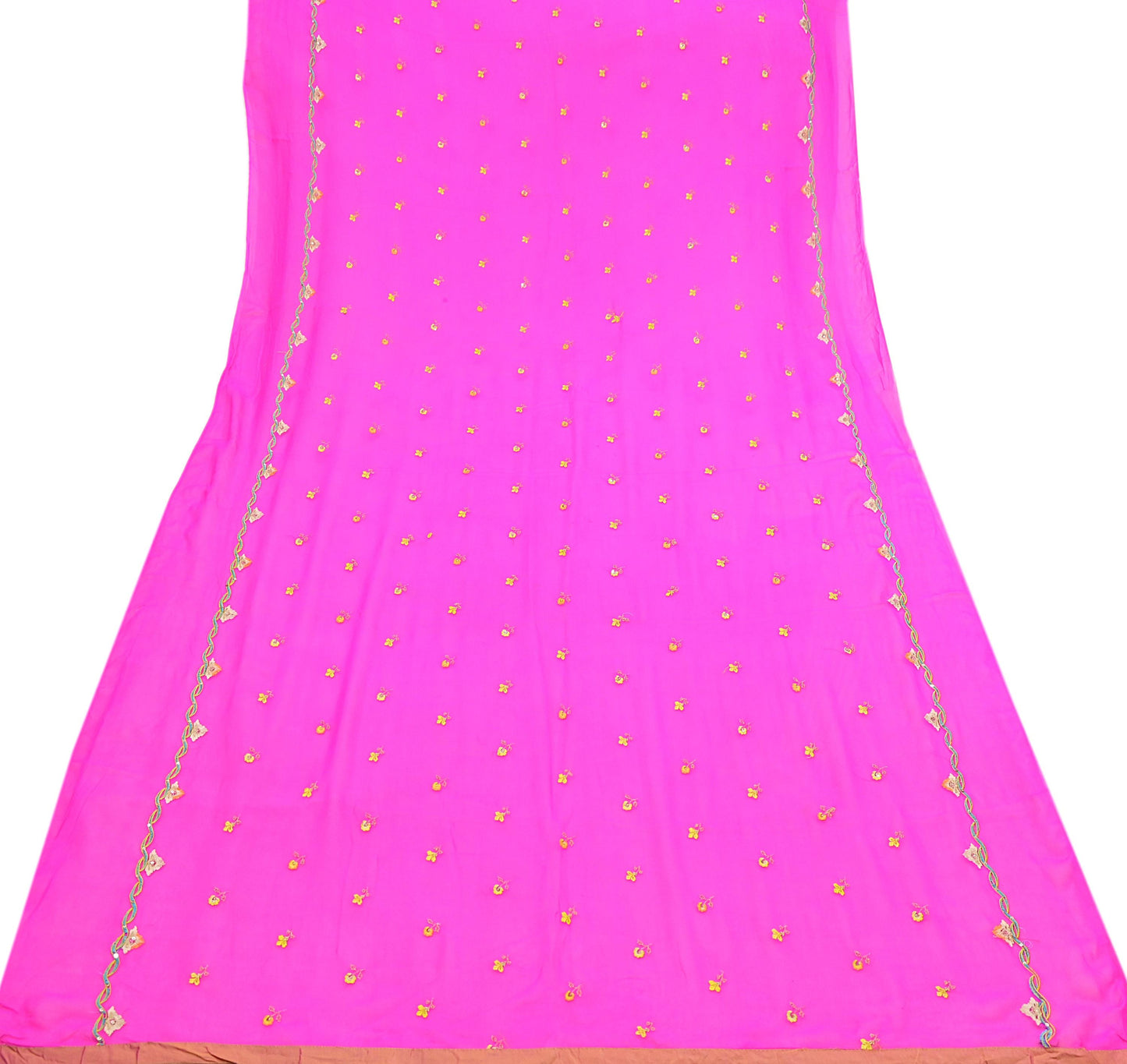 Indian Vintage Pink Dupatta Pure Georgette silk Long Stole Embroidered Scarves Stole Veil Wrap Sequins