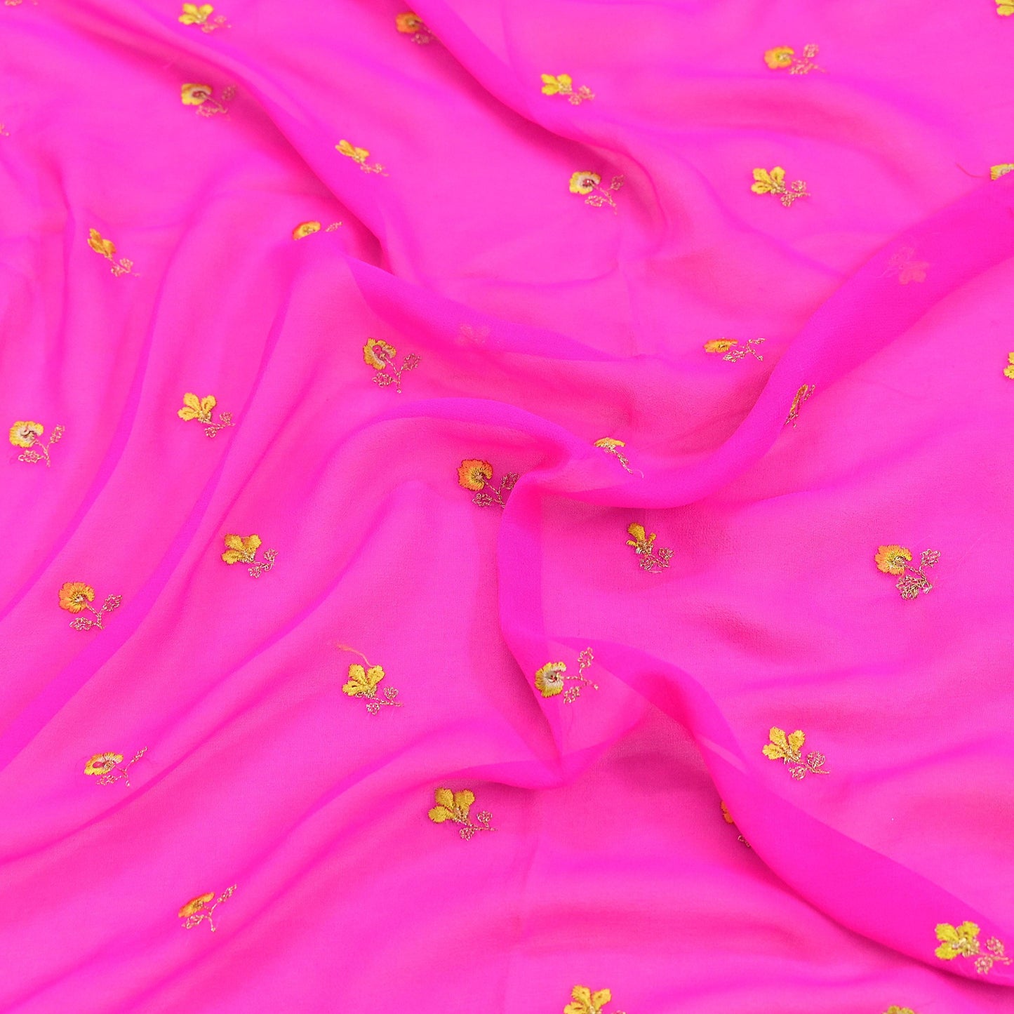 Indian Vintage Pink Dupatta Pure Georgette silk Long Stole Embroidered Scarves Stole Veil Wrap Sequins