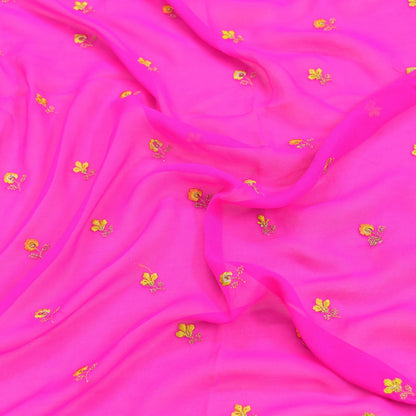 Indian Vintage Pink Dupatta Pure Georgette silk Long Stole Embroidered Scarves Stole Veil Wrap Sequins
