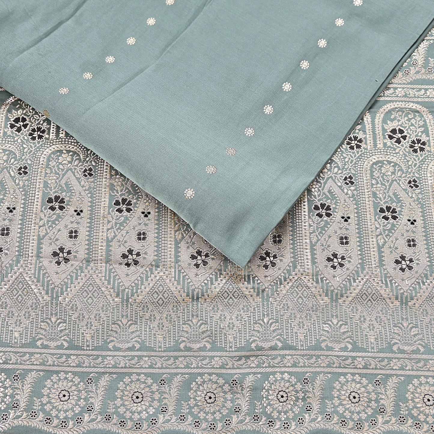 Indian Vintage Sari Gray Heavy Pure Satin Silk  Woven Banarasi Sarees Zari 5Yd Craft Fabric Dress making Crafting Ethnic Quilting Upcycle