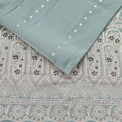 Indian Vintage Sari Gray Heavy Pure Satin Silk  Woven Banarasi Sarees Zari 5Yd Craft Fabric Dress making Crafting Ethnic Quilting Upcycle