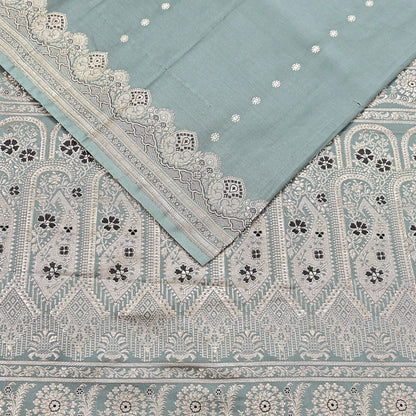 Indian Vintage Sari Gray Heavy Pure Satin Silk  Woven Banarasi Sarees Zari 5Yd Craft Fabric Dress making Crafting Ethnic Quilting Upcycle