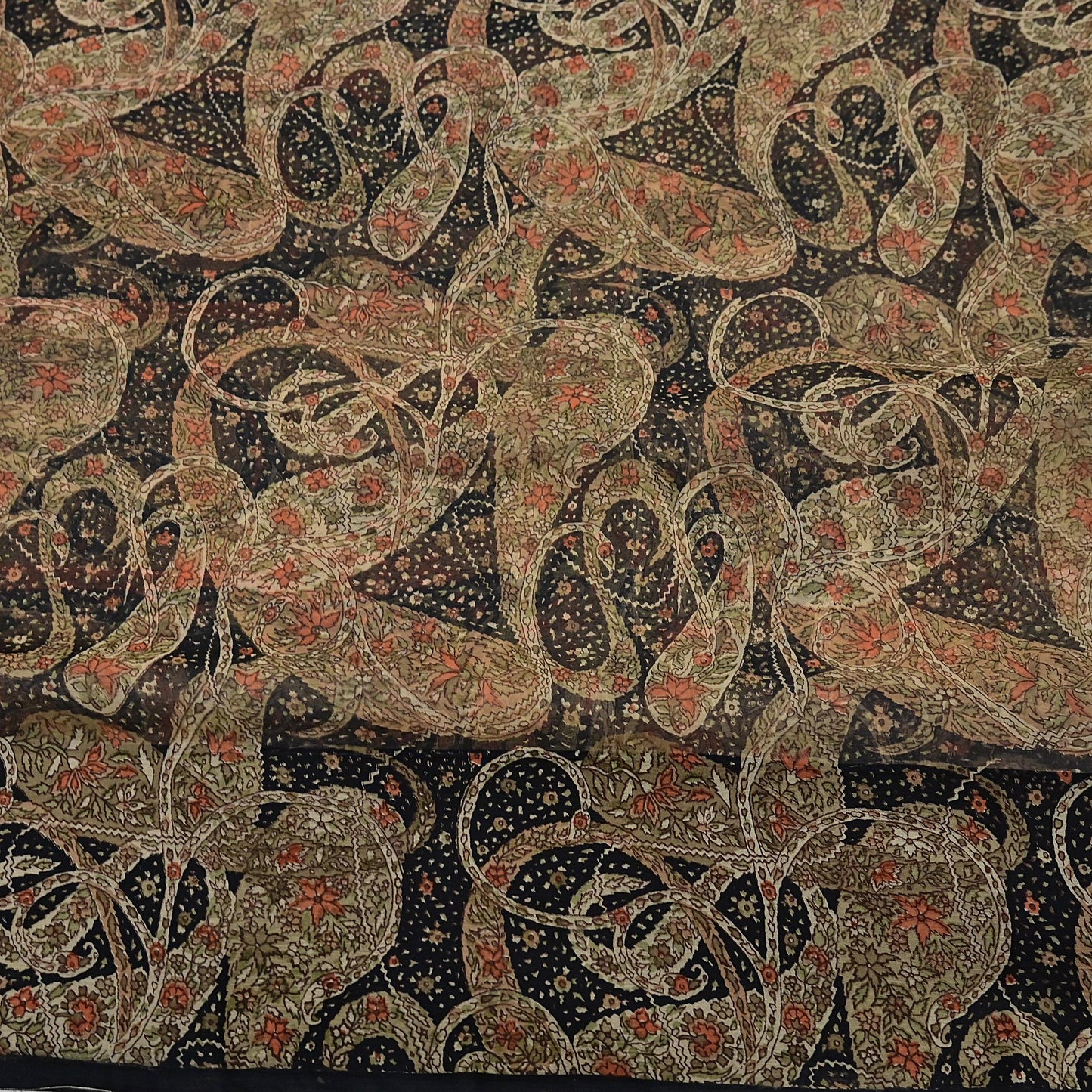 Indian Vintage Black Pure Chiffon Silk Saree Printed Floral Design 5 Yards Sheer Soft Fabric for Sewing, Dressmaking,