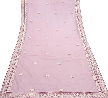 Indian Vintage Pink Pure Georgette Silk Net/Mesh Embroidered Lehenga 2pcs Set Bridal Party Wear Dupatta Bollywood Lehenga