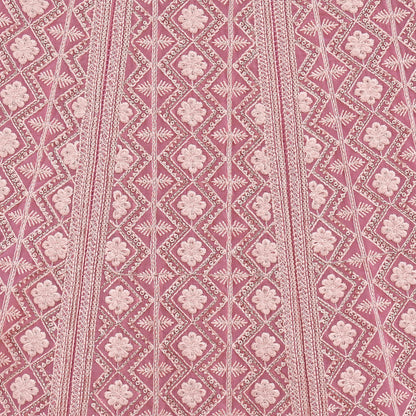 Indian Vintage Pink Pure Georgette Silk Embroidered Skirt Bridal Party Wear Bollywood Lehenga