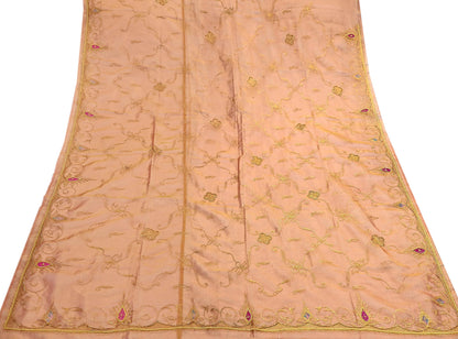Indian Vintage Heavy Bridal Dupatta Golden Pure Tissue Silk Long Stole Hand Embroidered Scarves Zari Zardozi/Dabka Wedding/party wear hijab