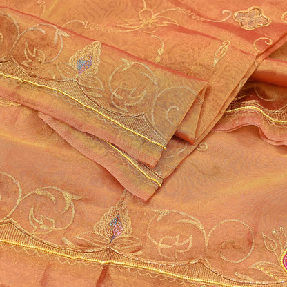 Indian Vintage Heavy Bridal Dupatta Golden Pure Tissue Silk Long Stole Hand Embroidered Scarves Zari Zardozi/Dabka Wedding/party wear hijab
