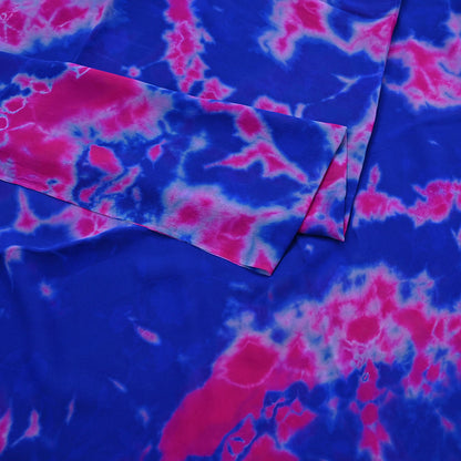 Indian Vintage Pink & Blue Saree Pure Georgette Silk Leheria Tie-dye Printed Sari Craft Fabric Sewing 5Yard Soft Light Sari Dress Making