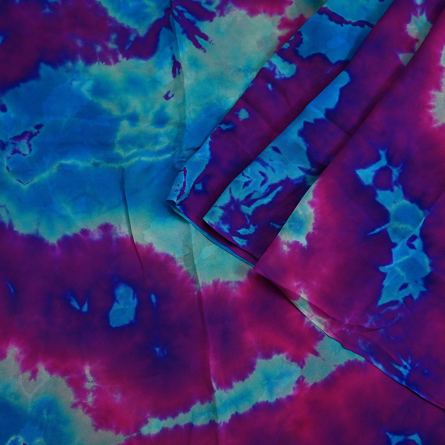 Indian Vintage Purple & Blue Saree Pure Georgette Silk Leheria Tie-dye Printed Sari Craft Fabric Sewing 5Yard Soft Light Sari Dress Making