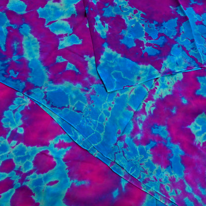Indian Vintage Purple & Blue Saree Pure Georgette Silk Leheria Tie-dye Printed Sari Craft Fabric Sewing 5Yard Soft Light Sari Dress Making