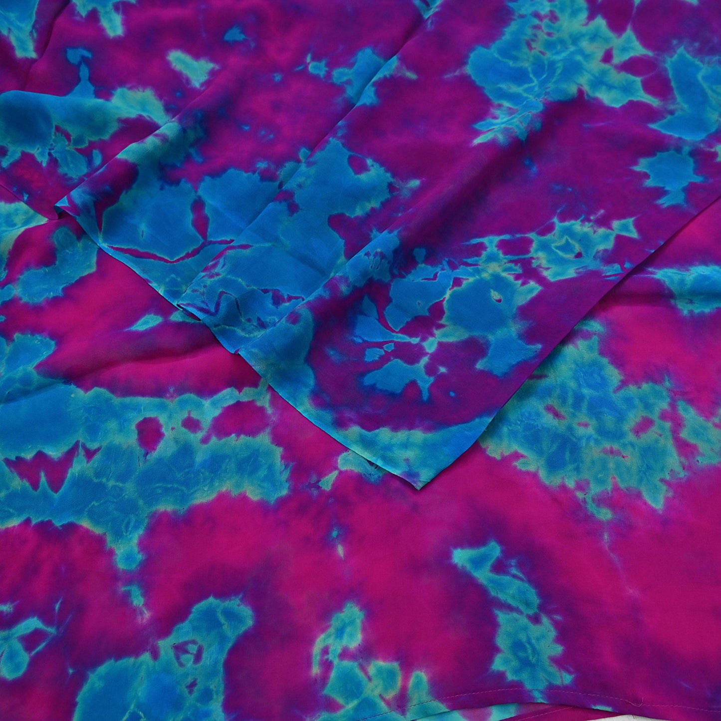 Indian Vintage Purple & Blue Saree Pure Georgette Silk Leheria Tie-dye Printed Sari Craft Fabric Sewing 5Yard Soft Light Sari Dress Making