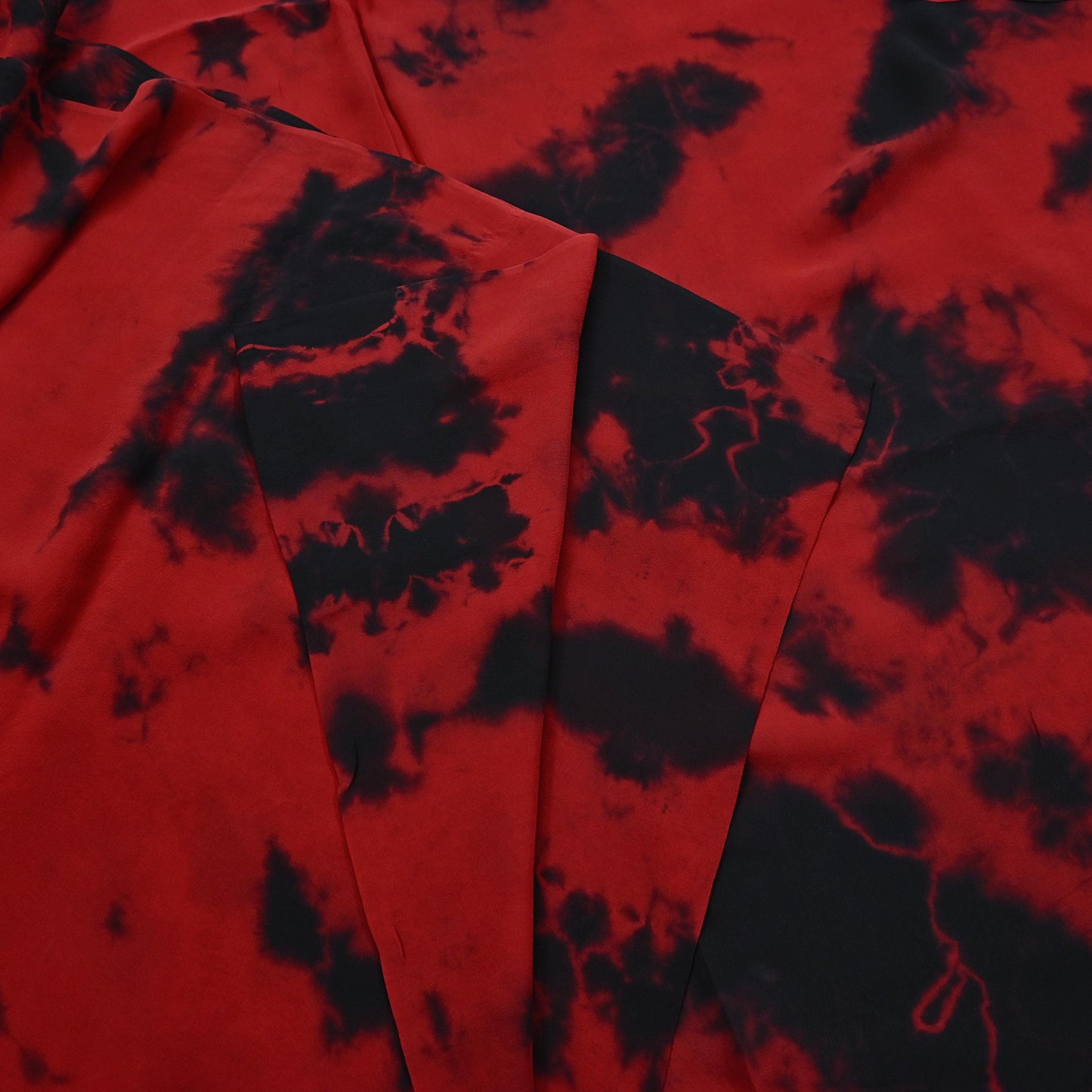Indian Vintage Red & Black Saree Pure Georgette Silk Leheria Tie-dye Printed Sari Craft Fabric Sewing 5Yd Soft Light Sari Dress Making