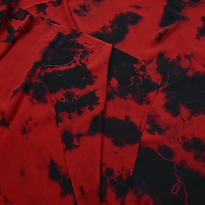 Indian Vintage Red & Black Saree Pure Georgette Silk Leheria Tie-dye Printed Sari Craft Fabric Sewing 5Yd Soft Light Sari Dress Making