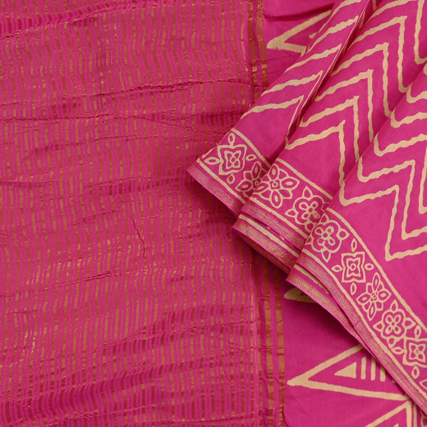 Indian Vintage PInk Dupatta Long Stole Woven Pure Cotton Indian Scarves Veil Golden Zari Soft Fringes