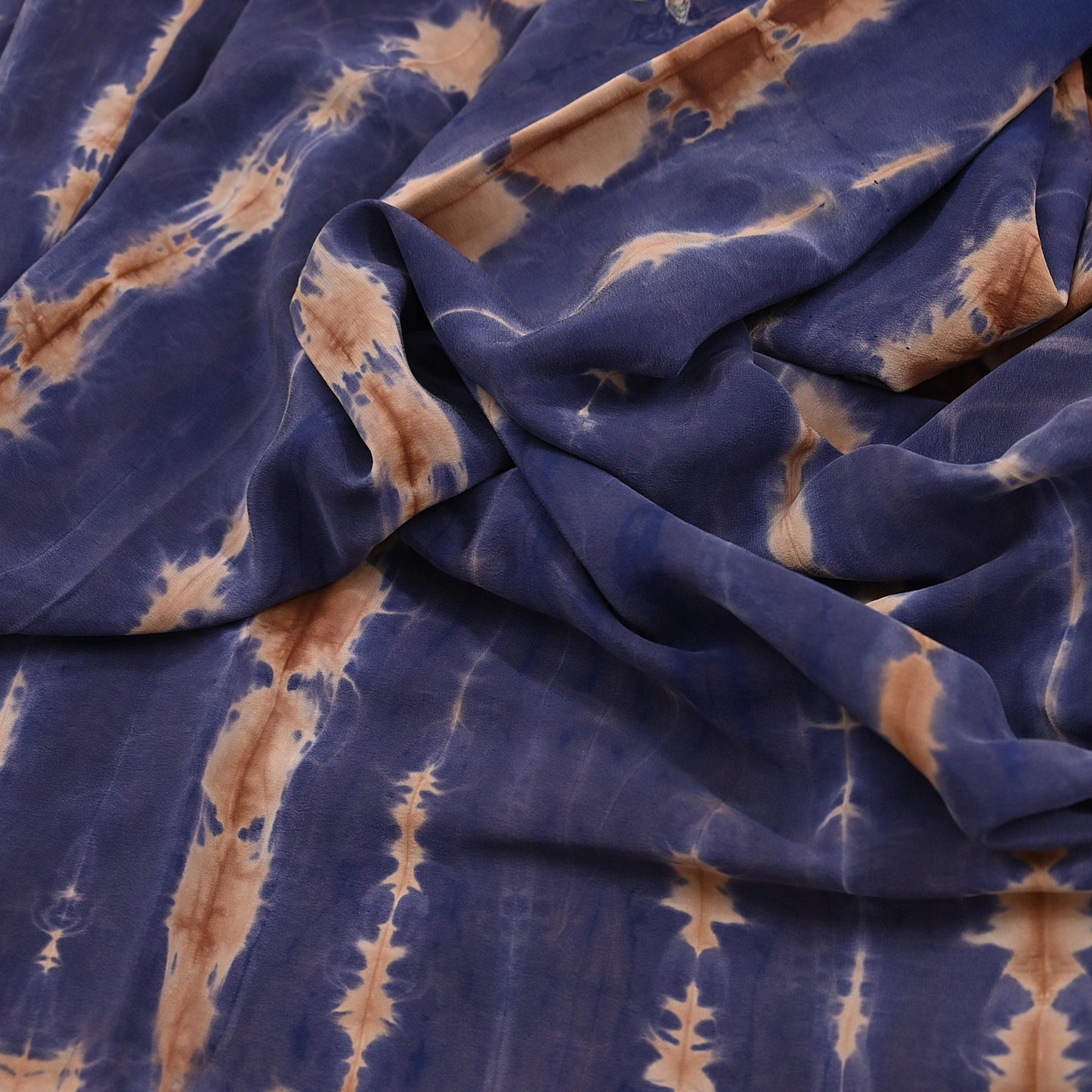 Indian Vintage Saree Brown & Purple Pure Crepe Silk Tie-Dye Embroidered Sari Fabric 6yard Sewing Floral Soft Zari
