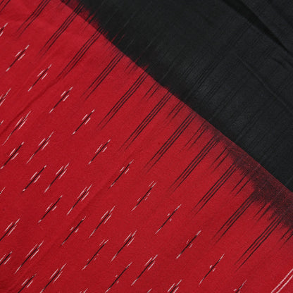 Indian Vintage Dupatta Red & Black Long Stole Hand woven Sambalpuri Ikat Hijab Pure Cotton Scarves Veil
