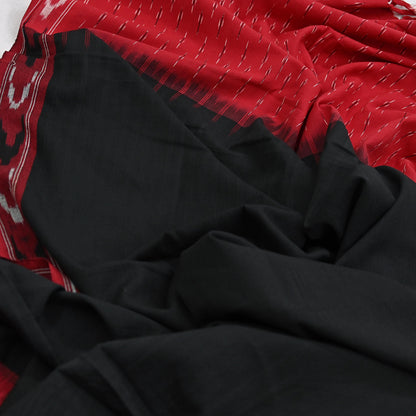 Indian Vintage Dupatta Red & Black Long Stole Hand woven Sambalpuri Ikat Hijab Pure Cotton Scarves Veil