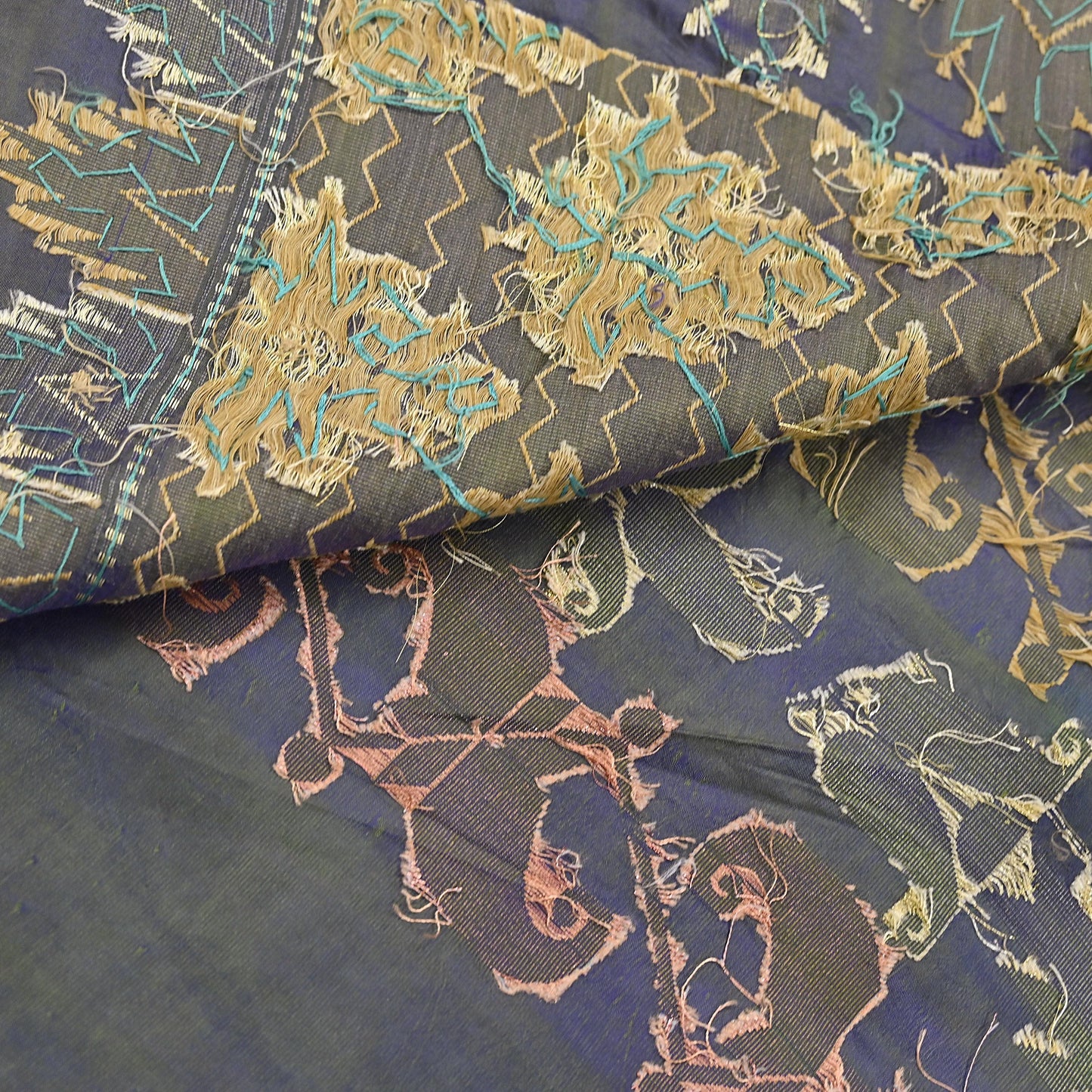 Indian Vintage Kanjivaram Saree Heavy Hand Embroidered Pure Silk Green Bridal Fabric 5 Yards Dress Making Bollywood Sarees