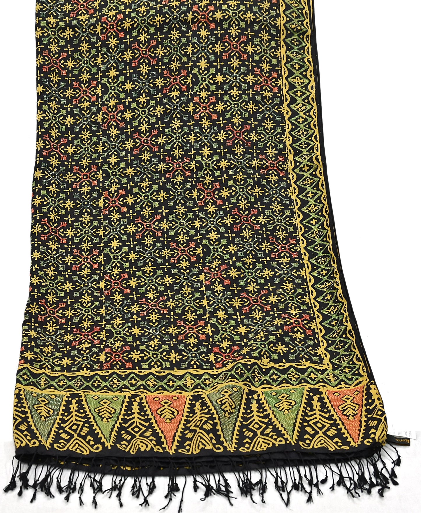 Indian Vintage Black Dupatta Long Stole Pure silk Block Printed Dupatta Veil Scarves soft Boho Wrap Dressmaking