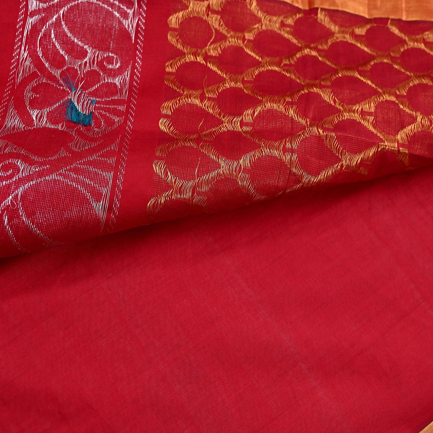 Indian Vintage Sari Red & Gray Artificial Silk Hand Woven Brocade Sarees 5yd Ethnic Craft Fabric Sewing Wedding Sarees Dress making Crafting