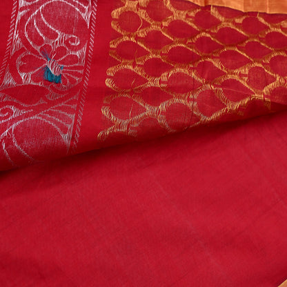 Indian Vintage Sari Red & Gray Artificial Silk Hand Woven Brocade Sarees 5yd Ethnic Craft Fabric Sewing Wedding Sarees Dress making Crafting