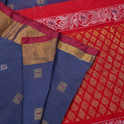 Indian Vintage Sari Red & Gray Artificial Silk Hand Woven Brocade Sarees 5yd Ethnic Craft Fabric Sewing Wedding Sarees Dress making Crafting