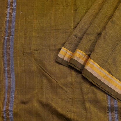 Indian Vintage Sari Green Mysore Silk Woven Sarees Craft Fabric 5Yd Ethnic South silk Dress Making Crafting Upcycle Quilting Zari Border