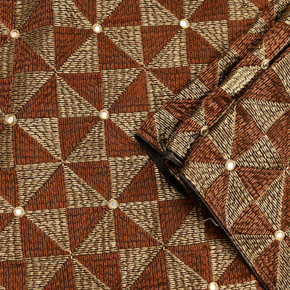 Indian Vintage Brown Heavy Dupatta Long Stole Chanderi Hand Embroidered Bagh Phulkari Stole Scarves Golden lace