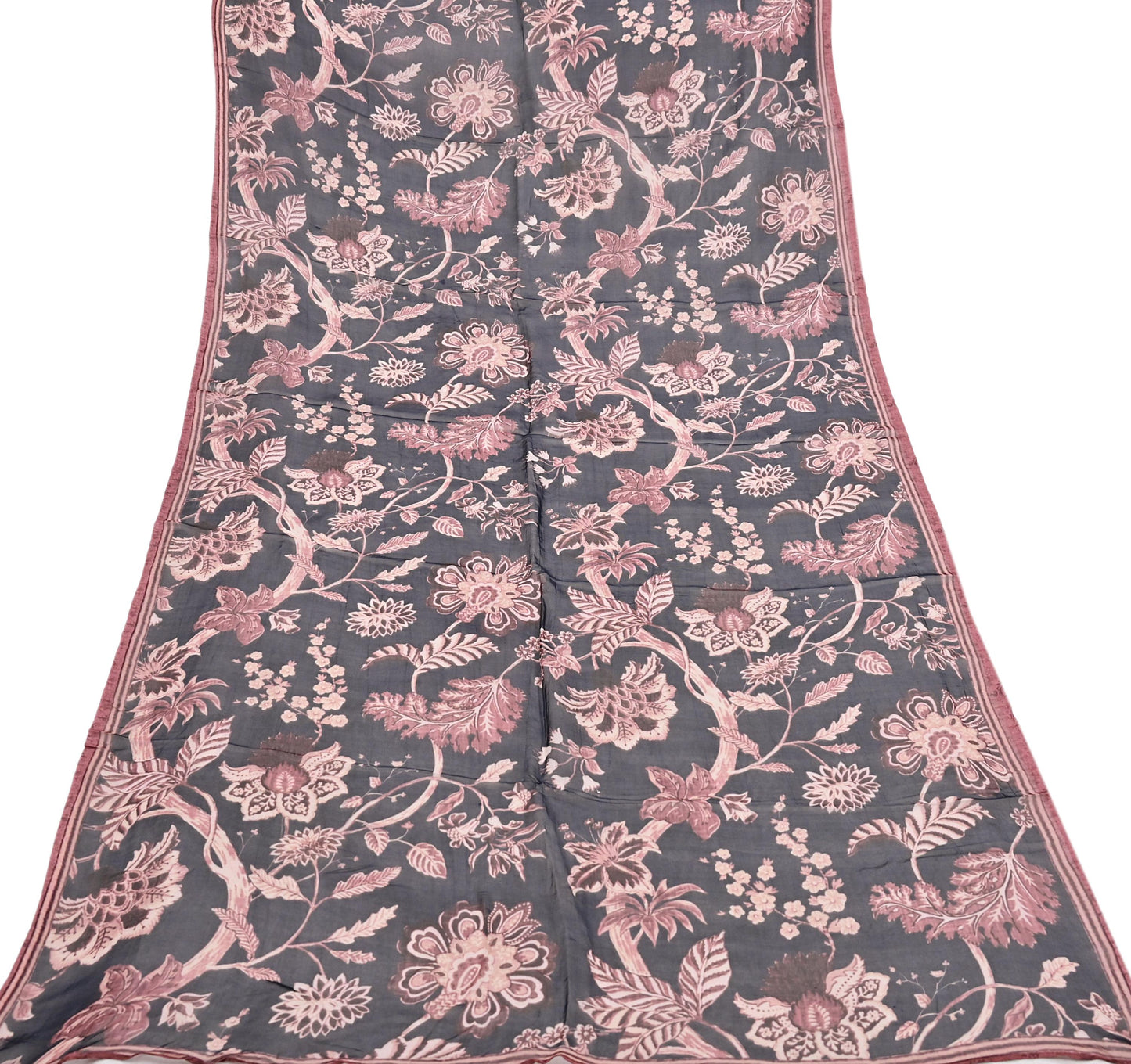Indian Vintage Dupatta Blue Long Stole Digital Printed Hijab Blend Cotton Scarves Veil Soft Wrap Boho