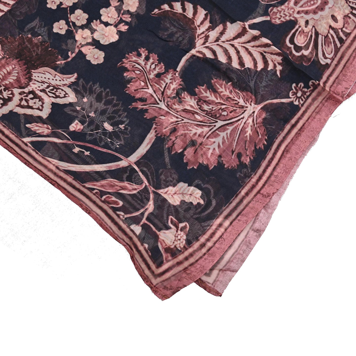 Indian Vintage Dupatta Blue Long Stole Digital Printed Hijab Blend Cotton Scarves Veil Soft Wrap Boho