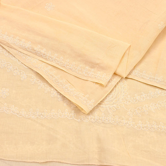 Indian Vintage Yellow Dupatta Long Stole Pure Cotton Handmade Chikankari Scarves Veil Scarf Wrap Hippie Boho Soft