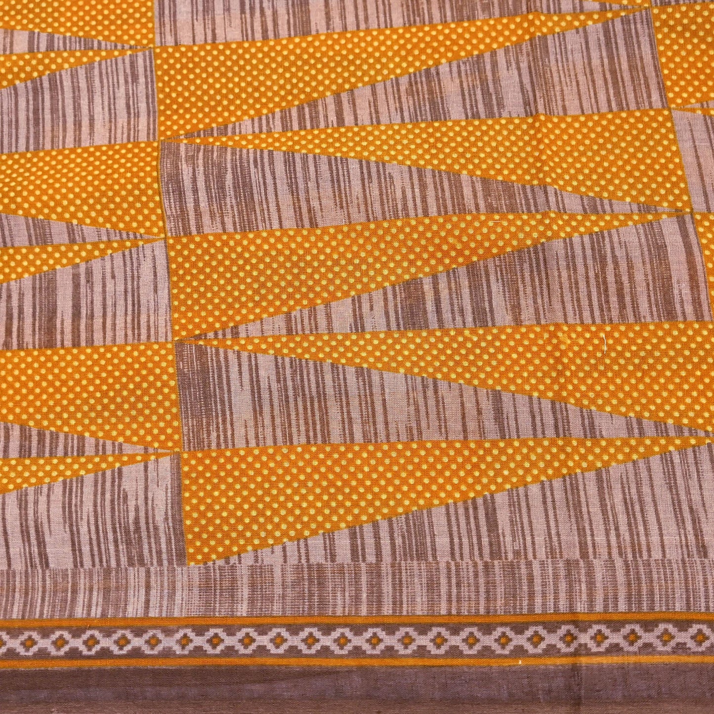 Indian Vintage Sari Brown Printed 100% Pure Cotton Saree Craft Fabric 5Yd Soft Sewing Sarong Wrap Boho Dress Making Quilting