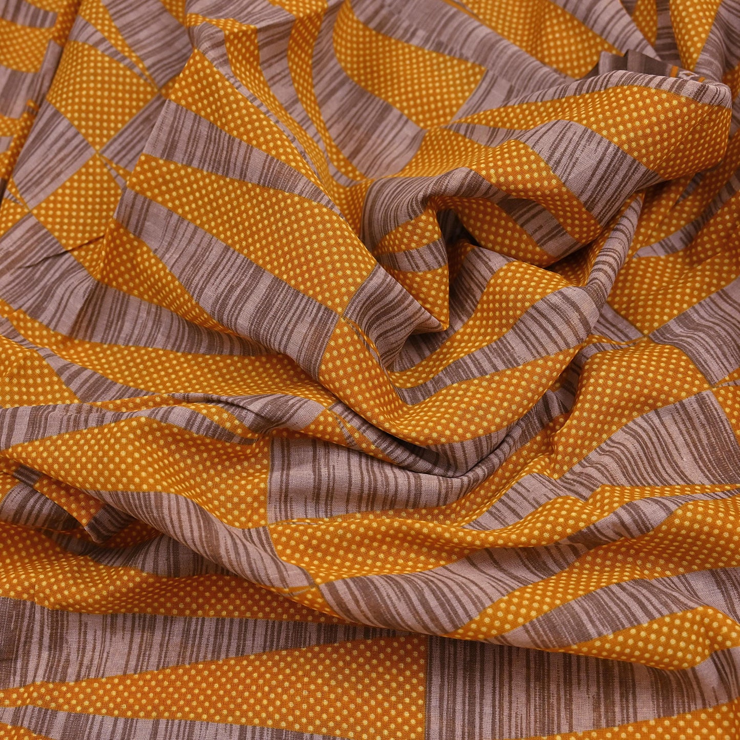 Indian Vintage Sari Brown Printed 100% Pure Cotton Saree Craft Fabric 5Yd Soft Sewing Sarong Wrap Boho Dress Making Quilting