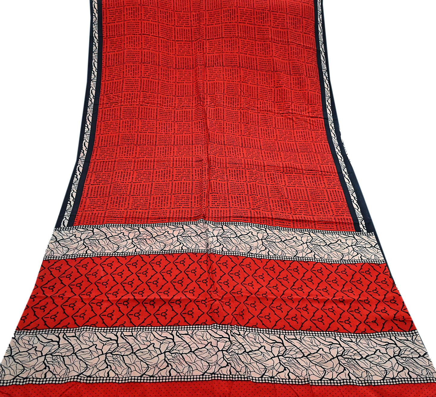 Indian Vintage Sari Red Pure Crepe Silk Printed Sarees 5yd Sewing Floral Soft Craft Fabric Wrap Dress making Crafting Quilting