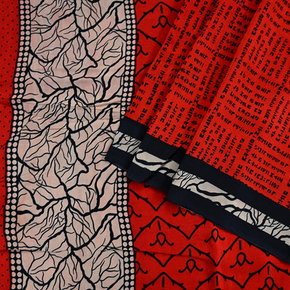 Indian Vintage Sari Red Pure Crepe Silk Printed Sarees 5yd Sewing Floral Soft Craft Fabric Wrap Dress making Crafting Quilting