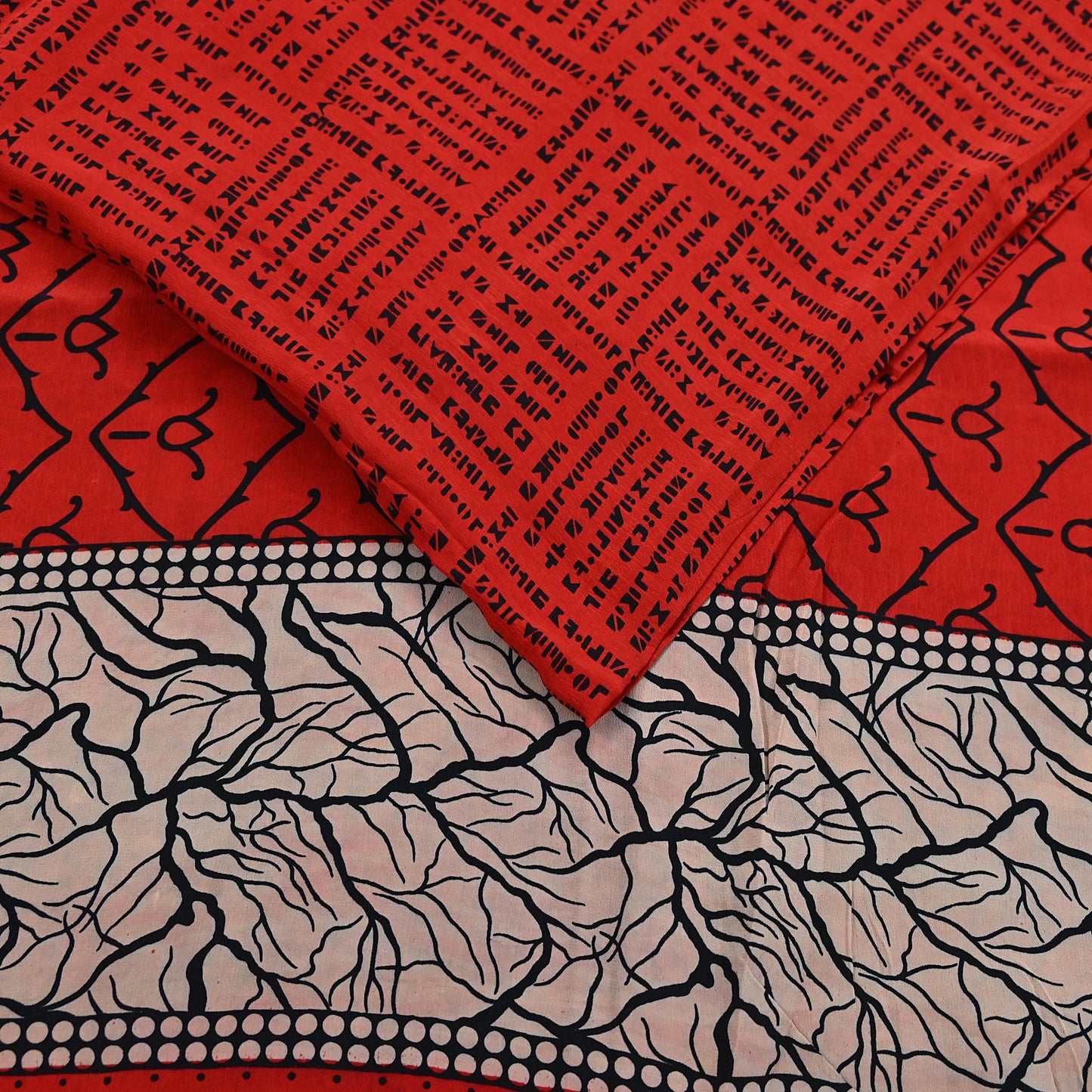 Indian Vintage Sari Red Pure Crepe Silk Printed Sarees 5yd Sewing Floral Soft Craft Fabric Wrap Dress making Crafting Quilting