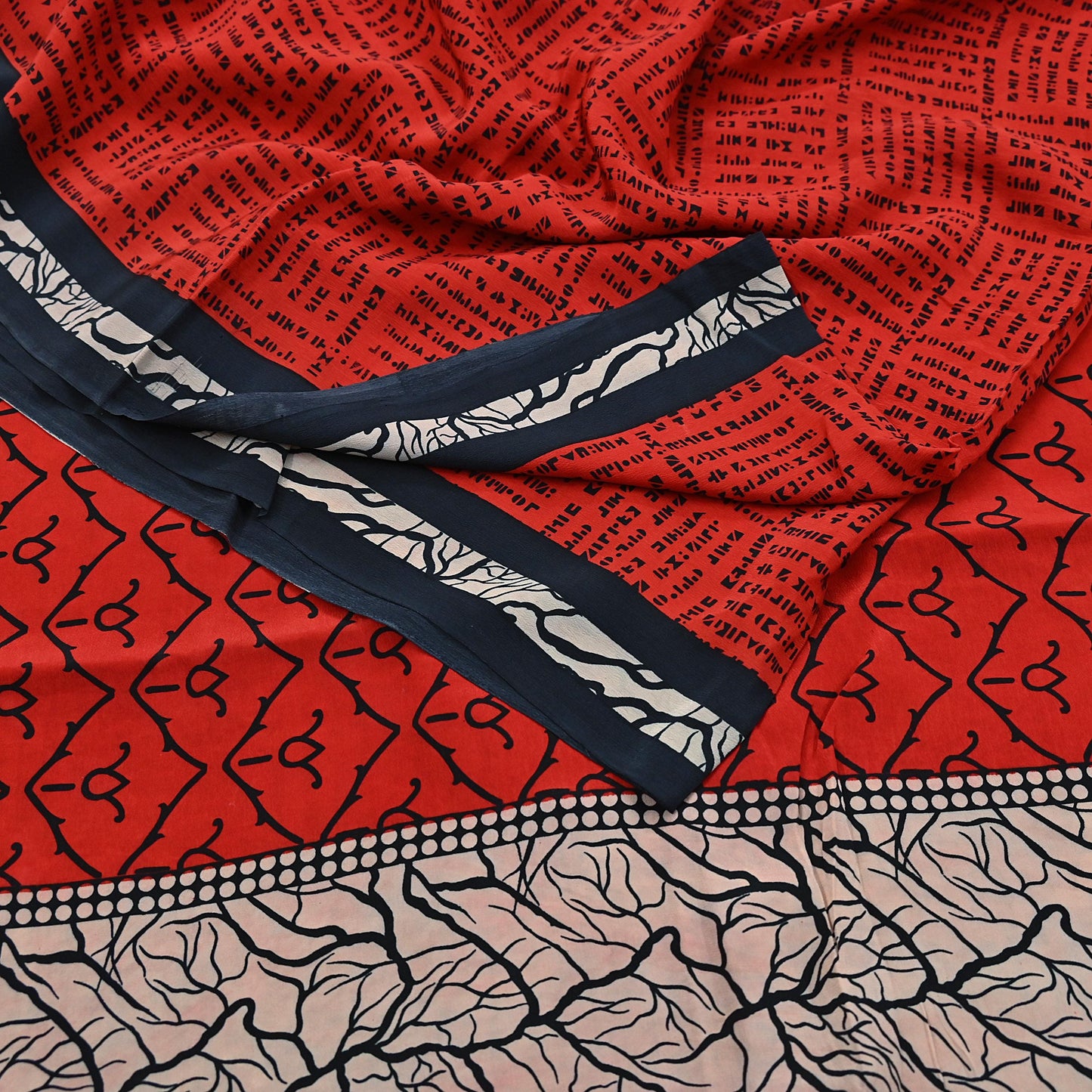 Indian Vintage Sari Red Pure Crepe Silk Printed Sarees 5yd Sewing Floral Soft Craft Fabric Wrap Dress making Crafting Quilting