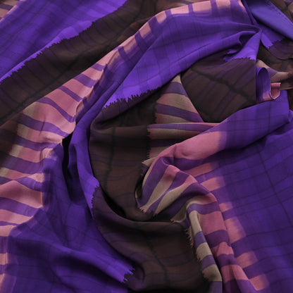 Indian Vintage Saree Multi Pure Crepe Silk Hand Embroidered Tie-Dye Sari Fabric 5yard Sewing Craft Fabric Ethnic Dressmaking