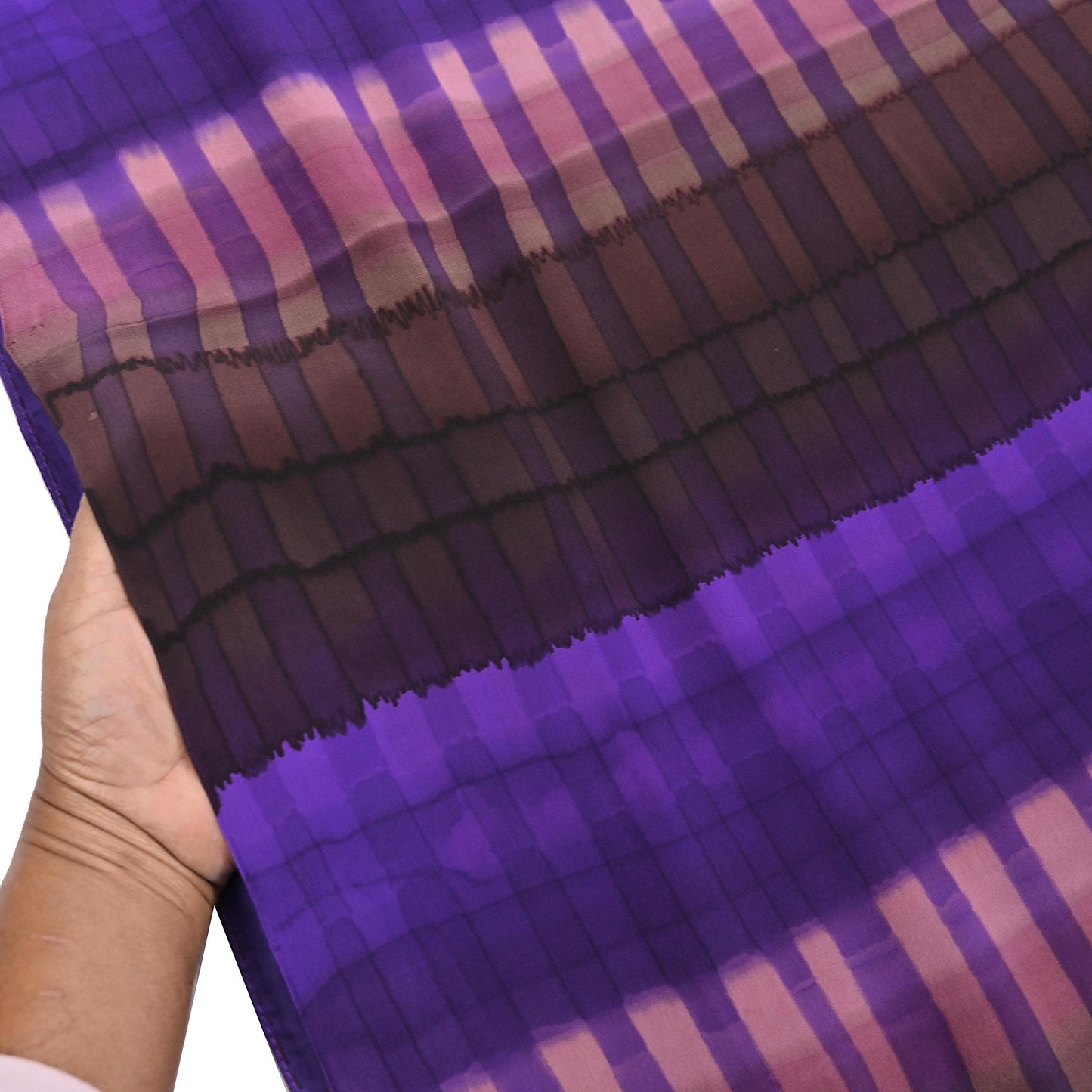 Indian Vintage Saree Multi Pure Crepe Silk Hand Embroidered Tie-Dye Sari Fabric 5yard Sewing Craft Fabric Ethnic Dressmaking