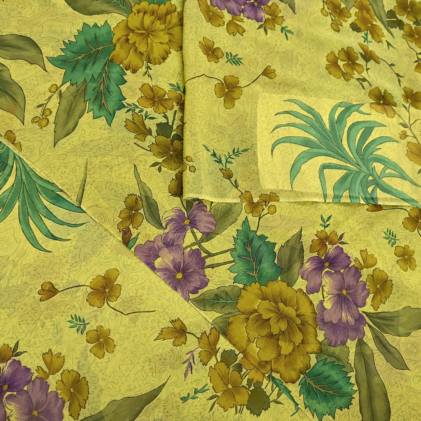 Indian Vintage Sari Green 100% Pure Georgette Silk Hand Printed Sarees Sewing 6yd Craft Fabric Soft Dress Designing for Crafting