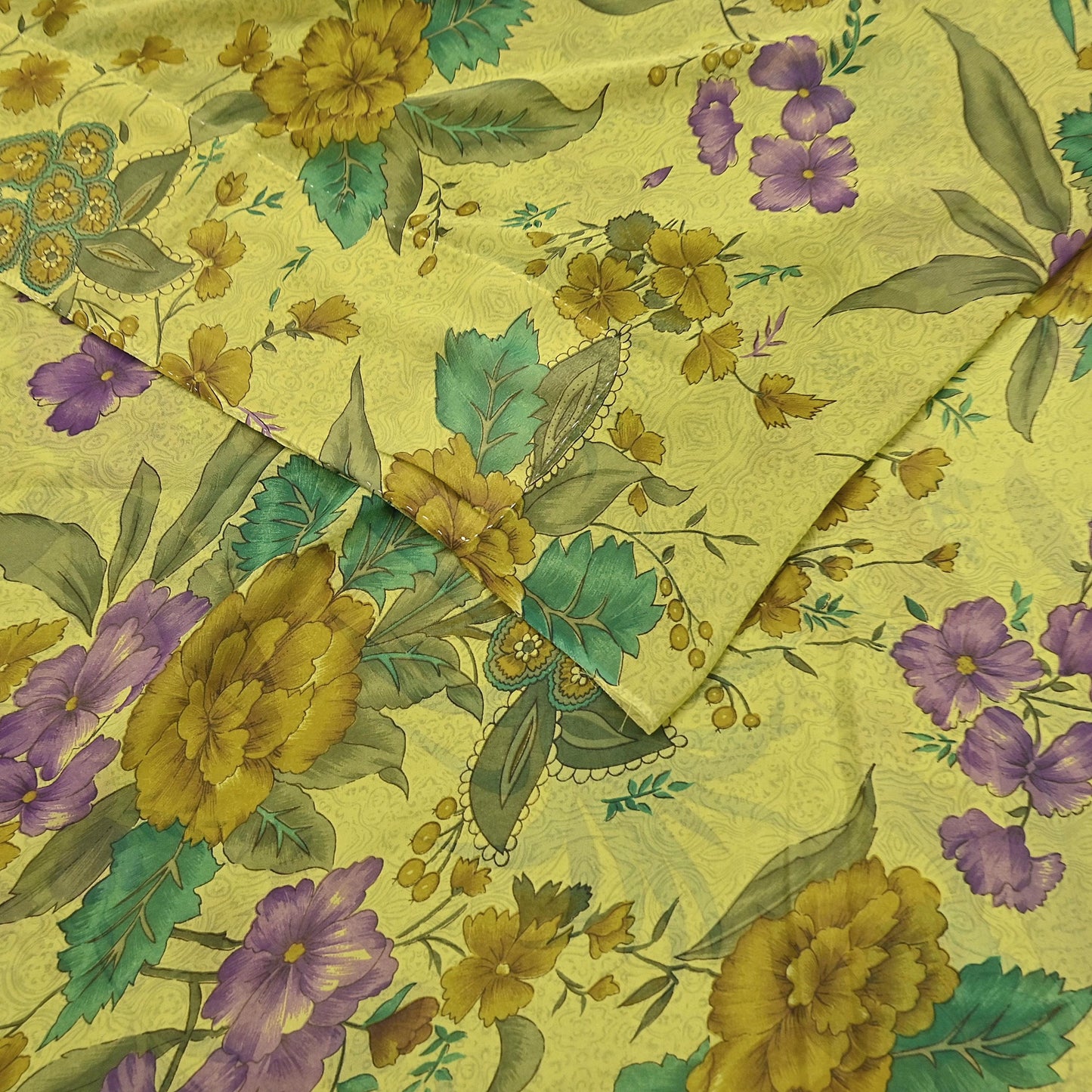 Indian Vintage Sari Green 100% Pure Georgette Silk Hand Printed Sarees Sewing 6yd Craft Fabric Soft Dress Designing for Crafting