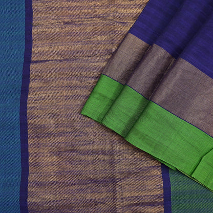 Indian Vintage Sari Blue Blend Silk Woven Saree Craft Fabric 5yd Soft Dress Designing Crafting Quilting Zari Border