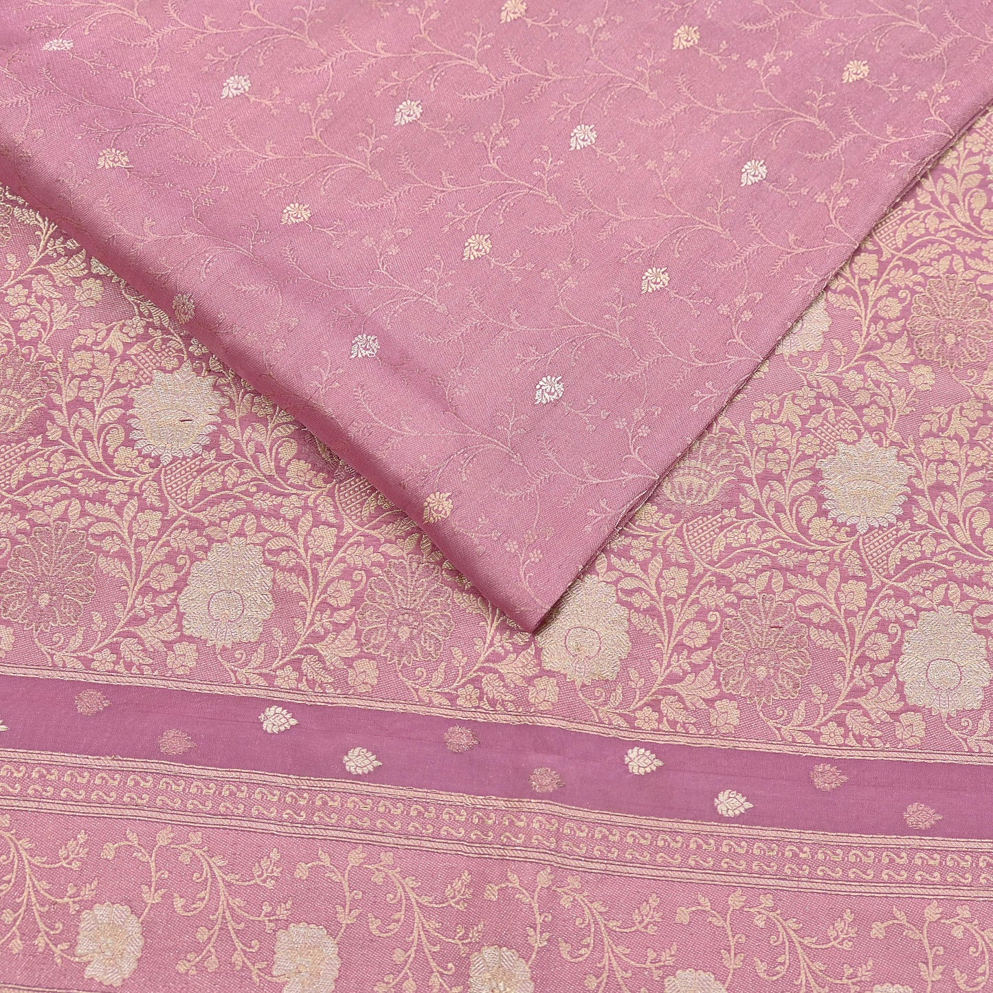 Indian Vintage Heavy Pink Saree Pure Silk Hand Woven Banarasi Sari Craft Fabric 5Yd Sewing Soft Ethnic Zari Dress Making