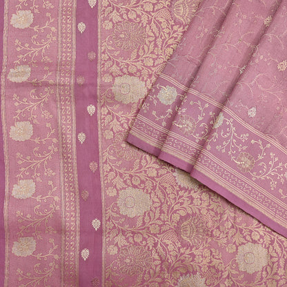 Indian Vintage Heavy Pink Saree Pure Silk Hand Woven Banarasi Sari Craft Fabric 5Yd Sewing Soft Ethnic Zari Dress Making