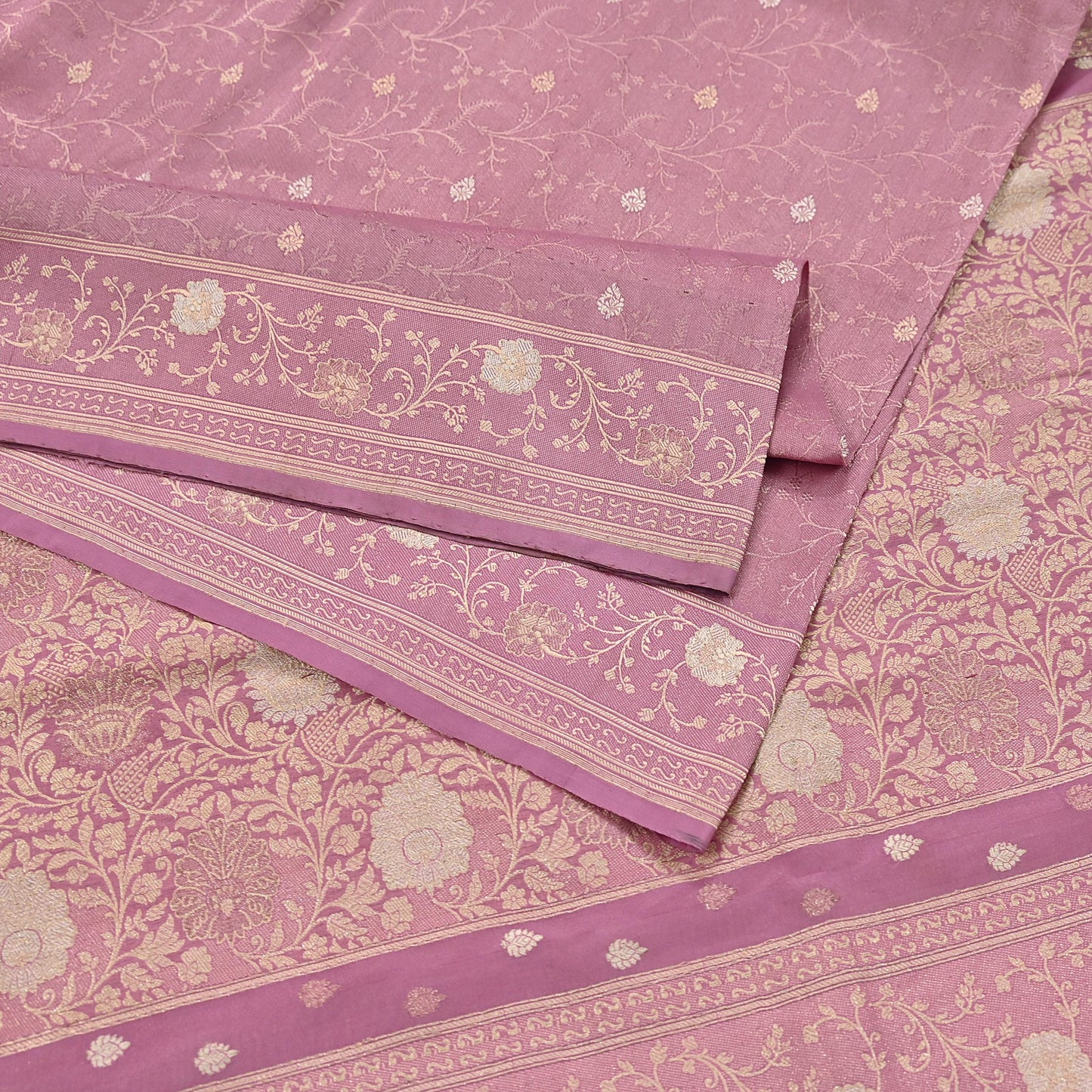 Indian Vintage Heavy Pink Saree Pure Silk Hand Woven Banarasi Sari Craft Fabric 5Yd Sewing Soft Ethnic Zari Dress Making